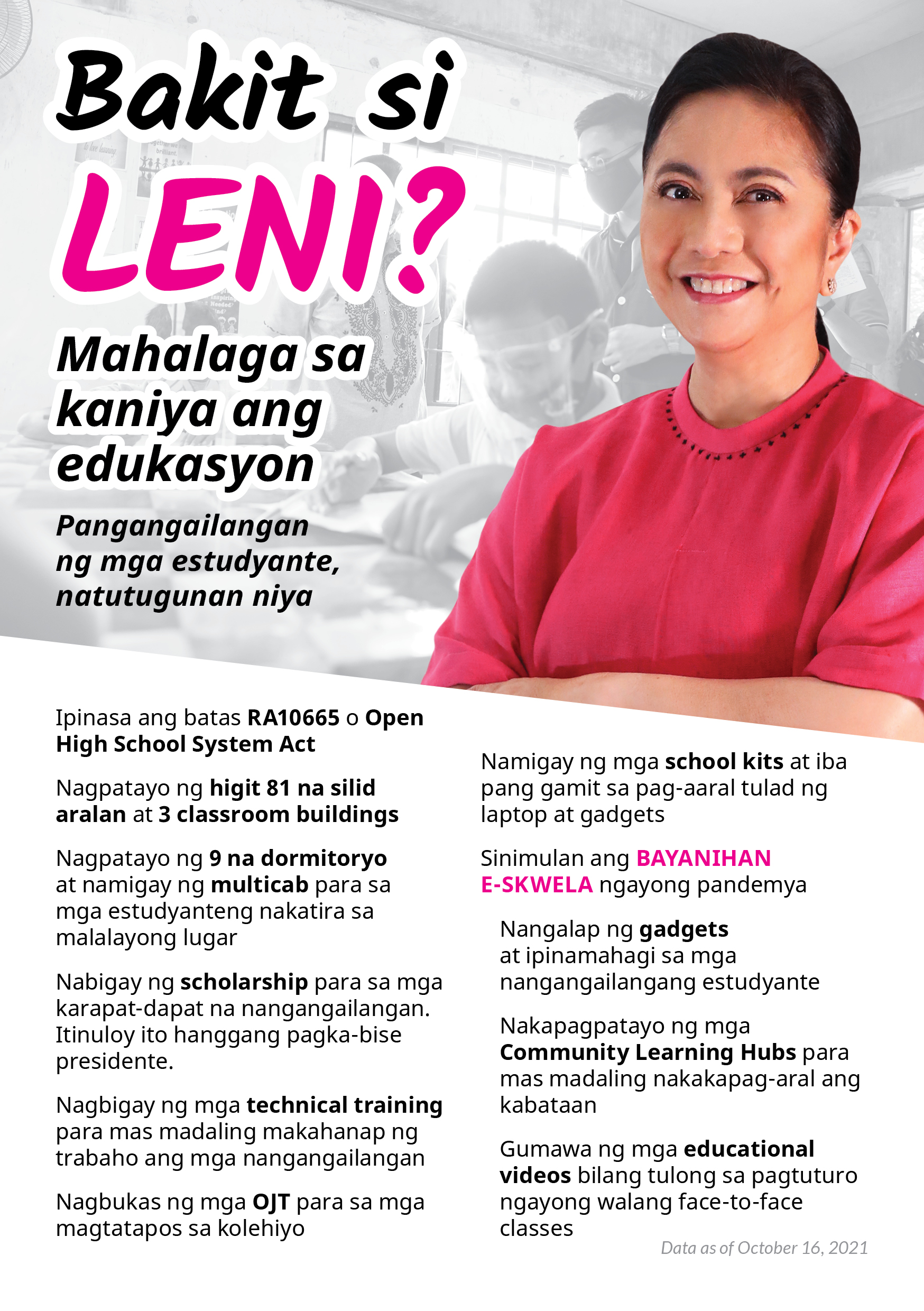 Bakit si Leni (Edukasyon)?